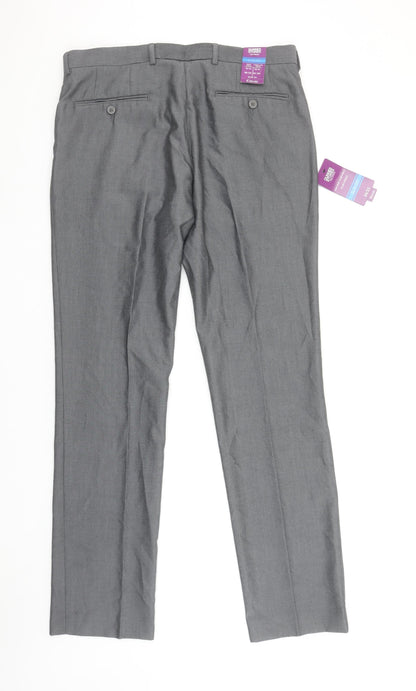 Dunnes Stores Men's Grey Slim Fit Dress Pants 34W 33L Trouser