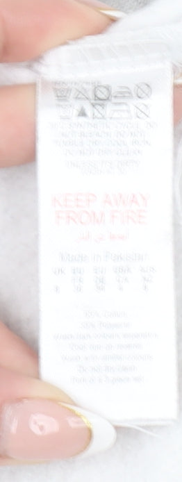 Boohoo Women Grey Full Zip Cropped Hoodie Size 8