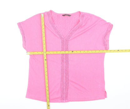 Womens UK Size M Dunnes Stores Pink Basic T-Shirt