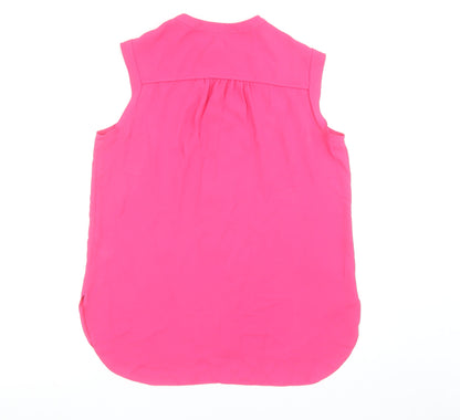Dunnes Stores Women's Pink Zip Front Sleeveless Blouse Size 14