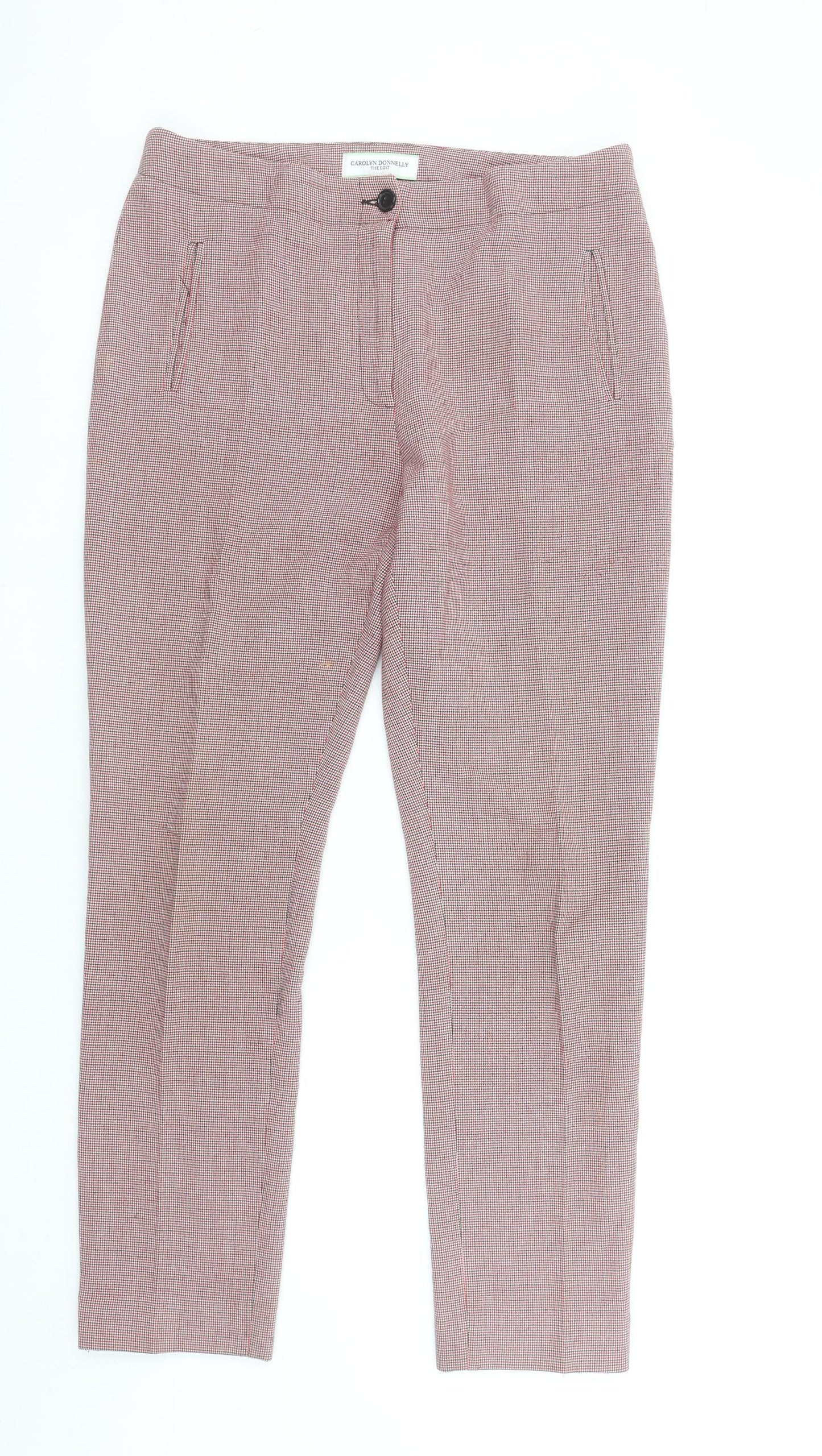 Womens UK Size 12 Carolyn Donnelly The Edit Slim Fit Cropped Multicoloured Trous