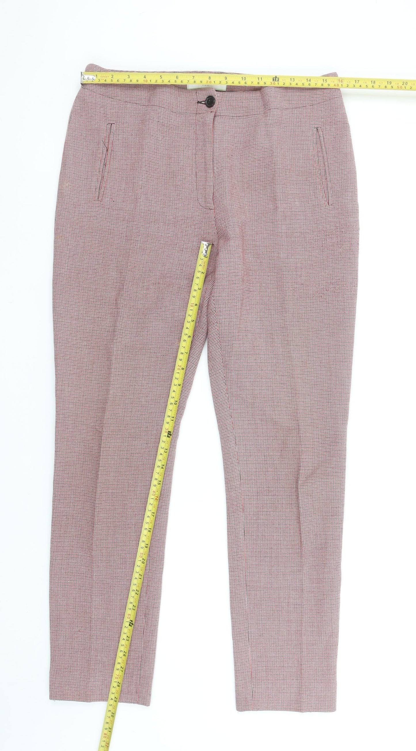 Womens UK Size 12 Carolyn Donnelly The Edit Slim Fit Cropped Multicoloured Trous
