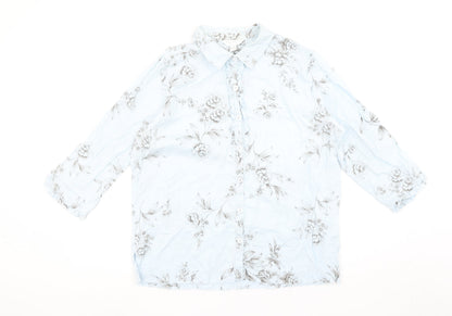 Womens UK Size M Charter Club Blue Basic Button-Up