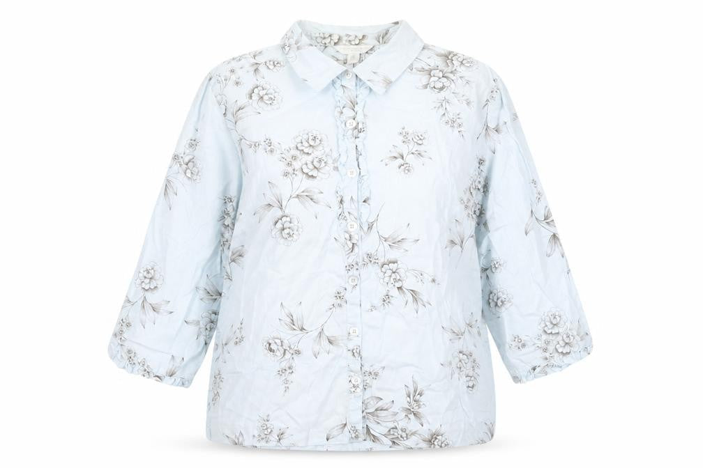 Womens UK Size M Charter Club Blue Basic Button-Up