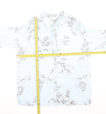 Womens UK Size M Charter Club Blue Basic Button-Up