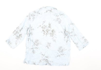 Womens UK Size M Charter Club Blue Basic Button-Up