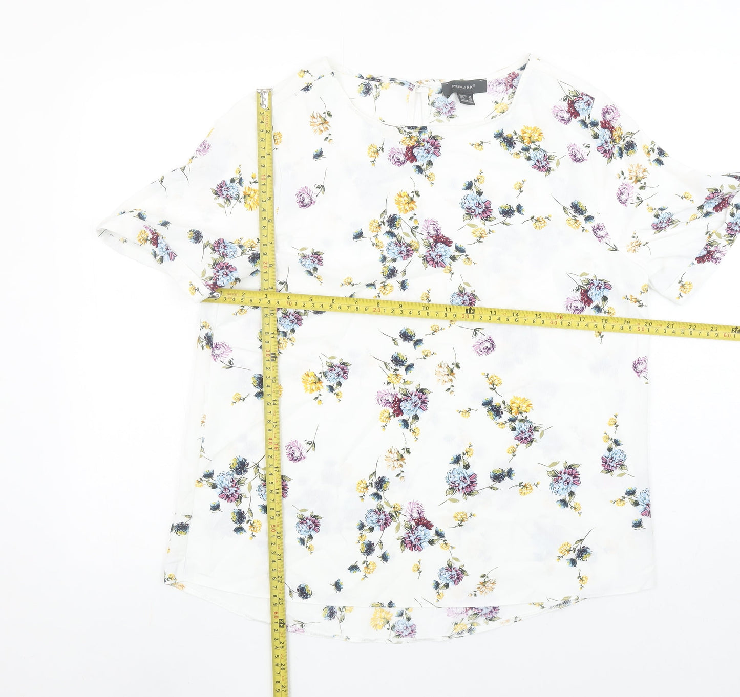 Womens UK Size 14 Primark White Tunic Blouse