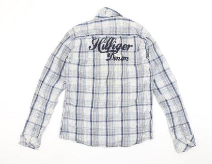 Tommy Hilfiger Denim Men's Blue Checked Slim Fit Shirt Size L