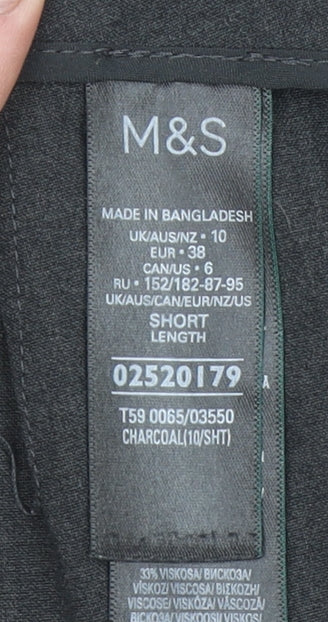 Womens UK Size 10 Marks and Spencer Classic Fit Business Casual Workwear Grey Tr