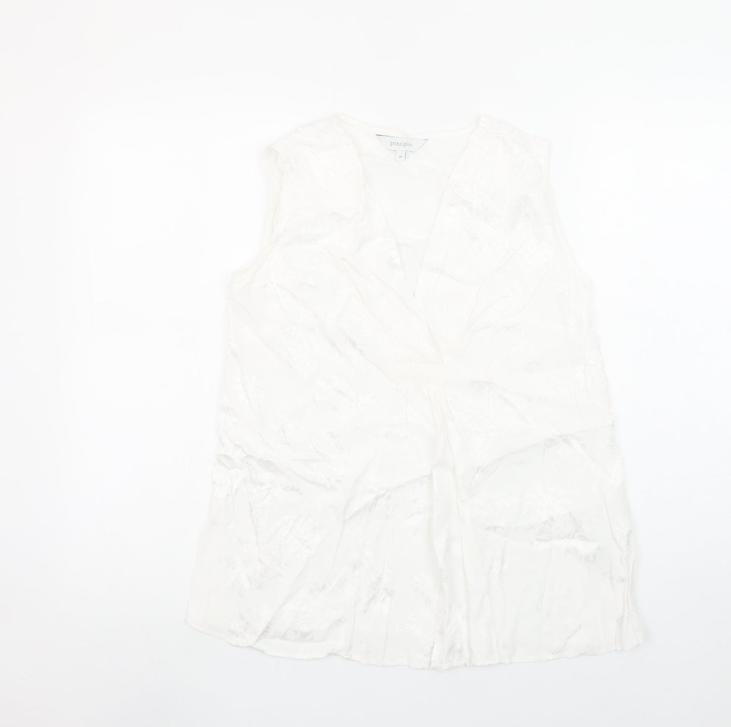 Womens UK Size 10 Principles White Wrap Blouse