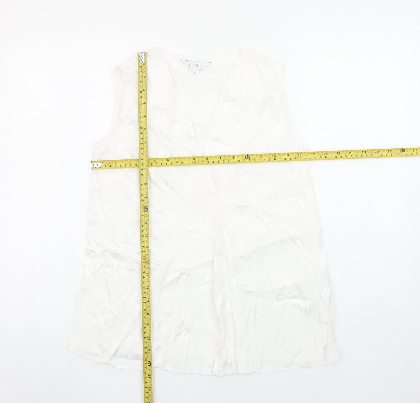 Womens UK Size 10 Principles White Wrap Blouse