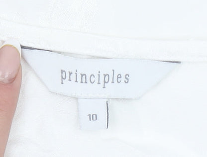 Womens UK Size 10 Principles White Wrap Blouse