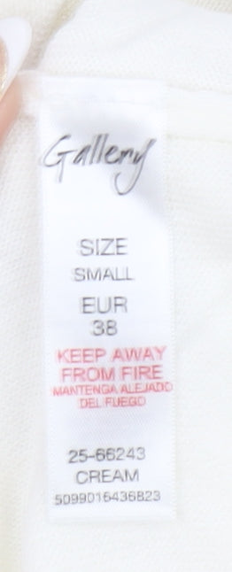 Gallery Women’s Ivory Beaded Neck Long Sleeve Knit Cardigan Size S