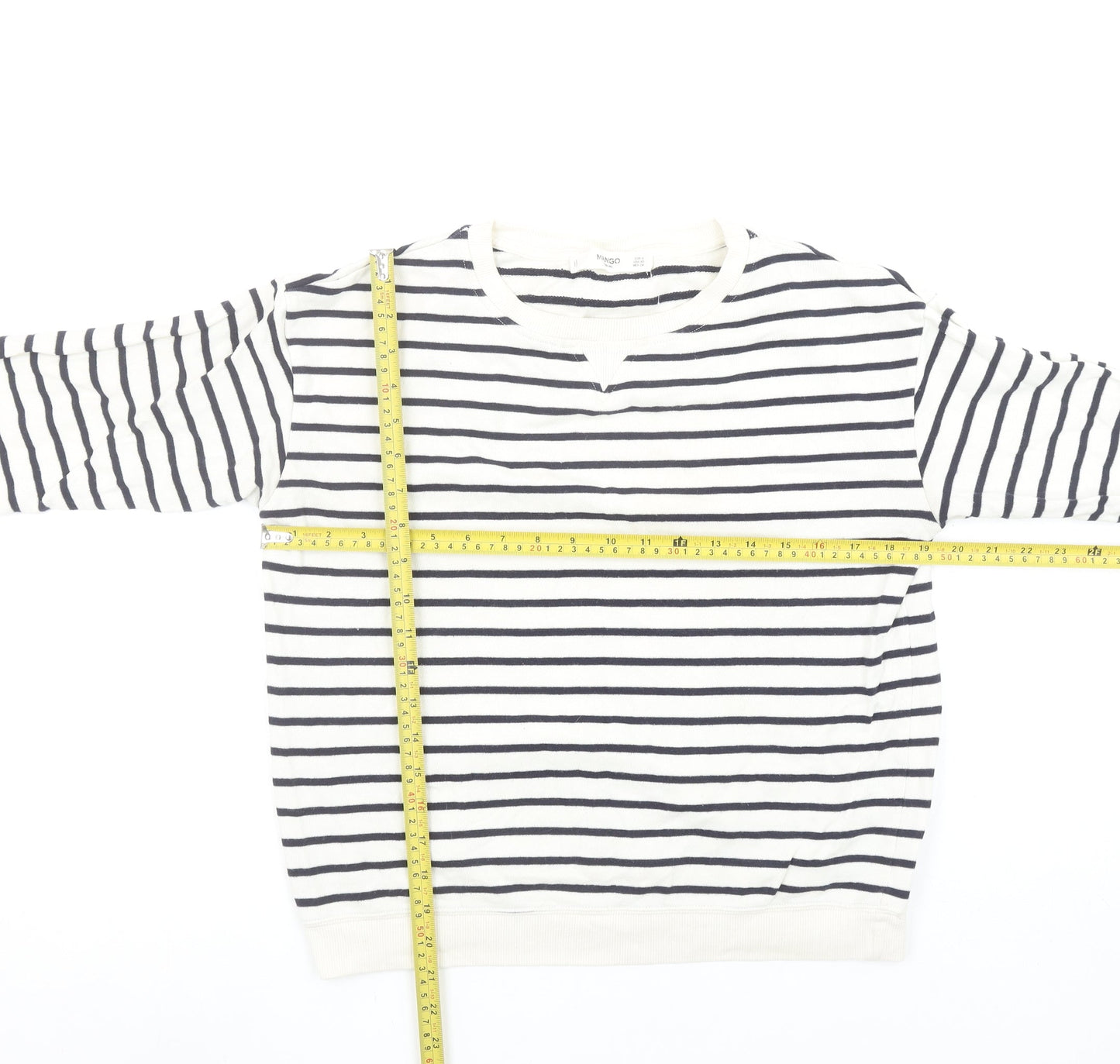 Womens UK Size 8 Mango White Basic T-Shirt
