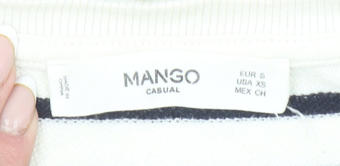 Womens UK Size 8 Mango White Basic T-Shirt