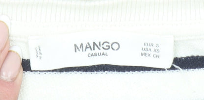 Womens UK Size 8 Mango White Basic T-Shirt