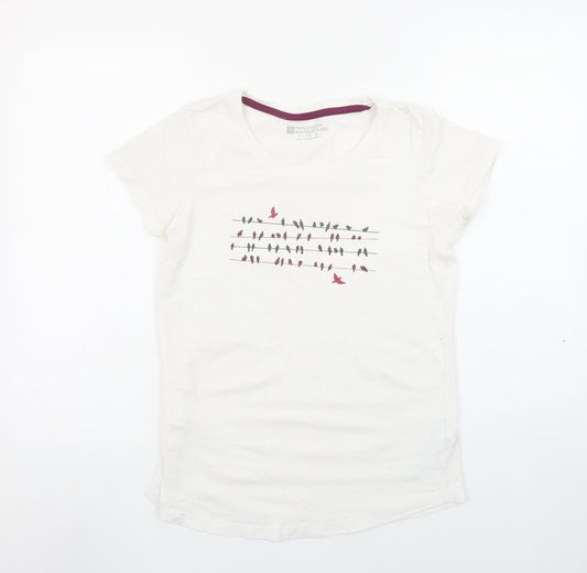 Mountain Warehouse Women’s White Bird Print Cotton T-Shirt Size 12
