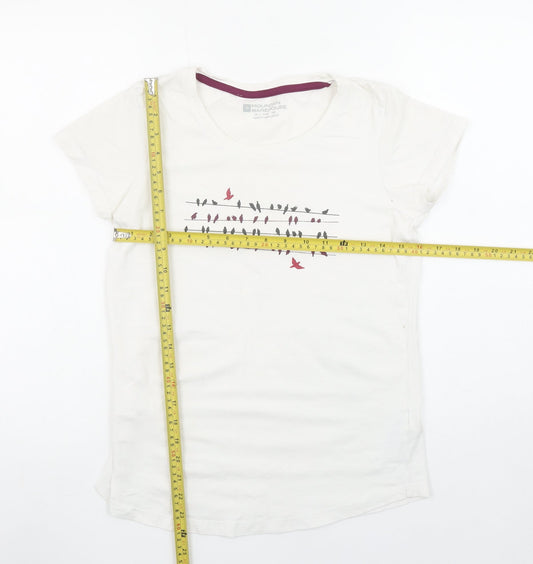 Mountain Warehouse Women’s White Bird Print Cotton T-Shirt Size 12