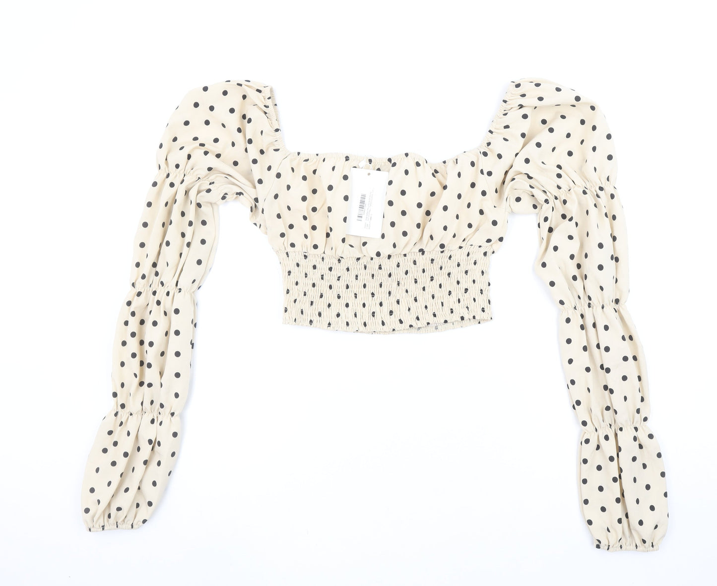 Womens UK Size 12 In the Style Beige Cropped Blouse