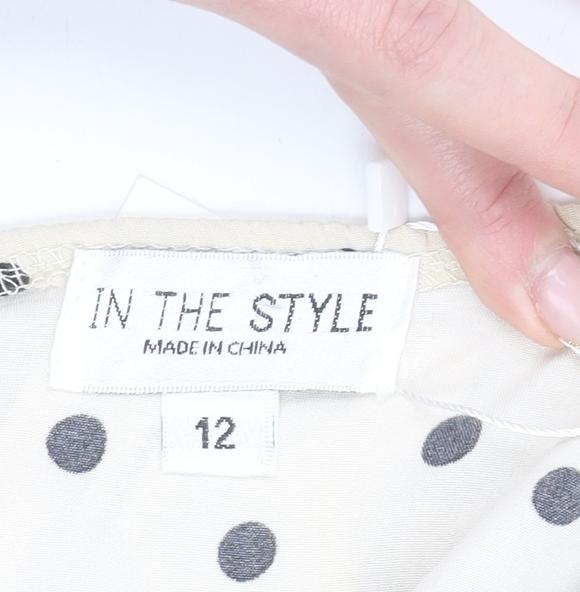 Womens UK Size 12 In the Style Beige Cropped Blouse