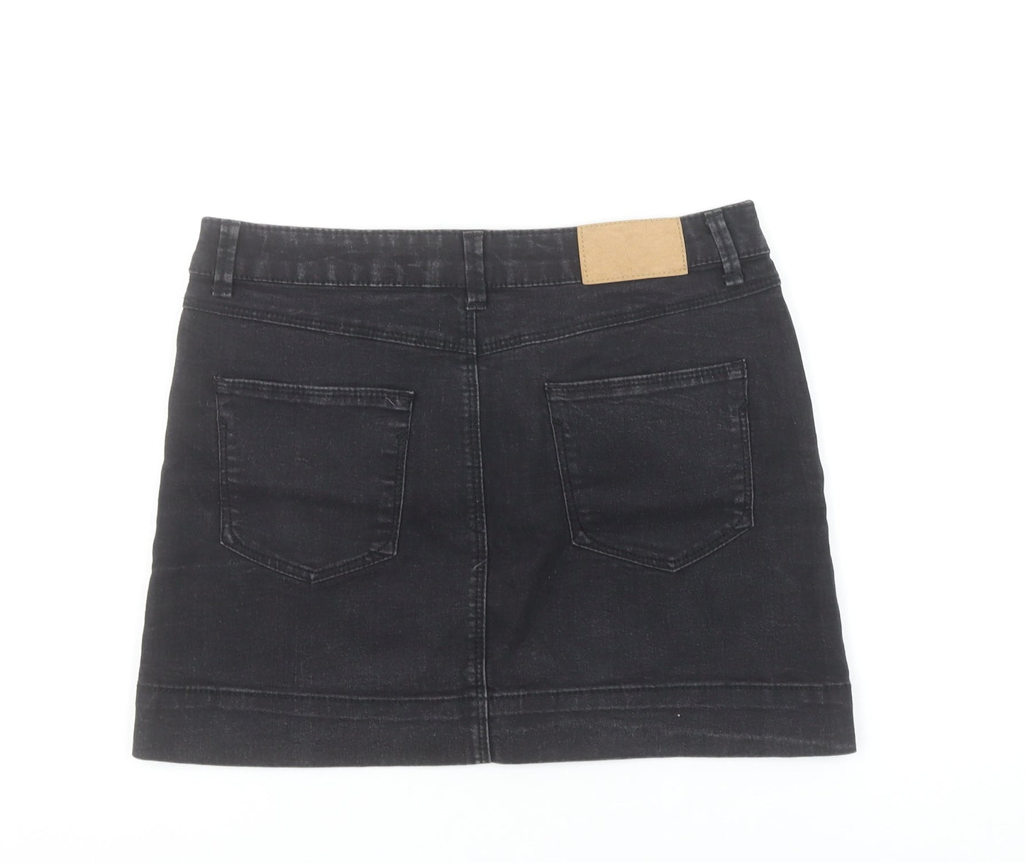 Dorothy Perkins Women’s Black Denim Mini Skirt Size 8 Stretch Casual