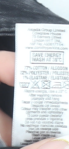 Dorothy Perkins Women’s Black Denim Mini Skirt Size 8 Stretch Casual