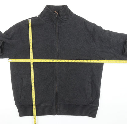 Marks and Spencer Men’s Grey Full Zip Cotton Jumper XL