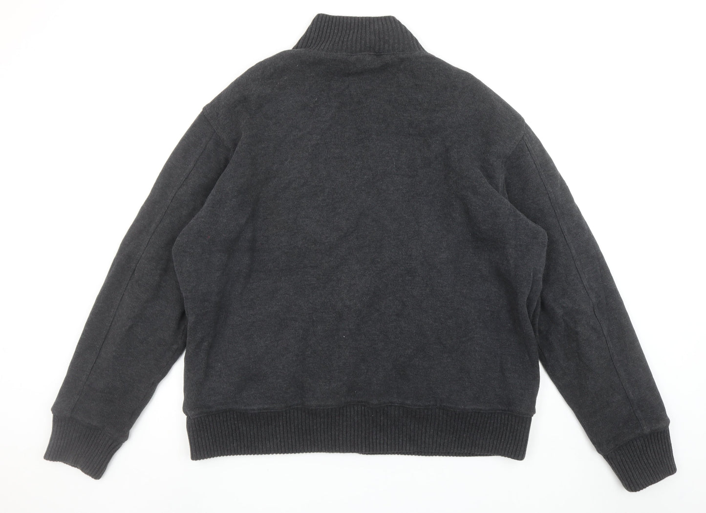 Marks and Spencer Men’s Grey Full Zip Cotton Jumper XL