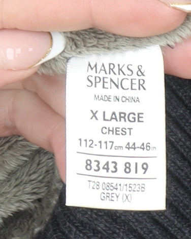 Marks and Spencer Men’s Grey Full Zip Cotton Jumper XL