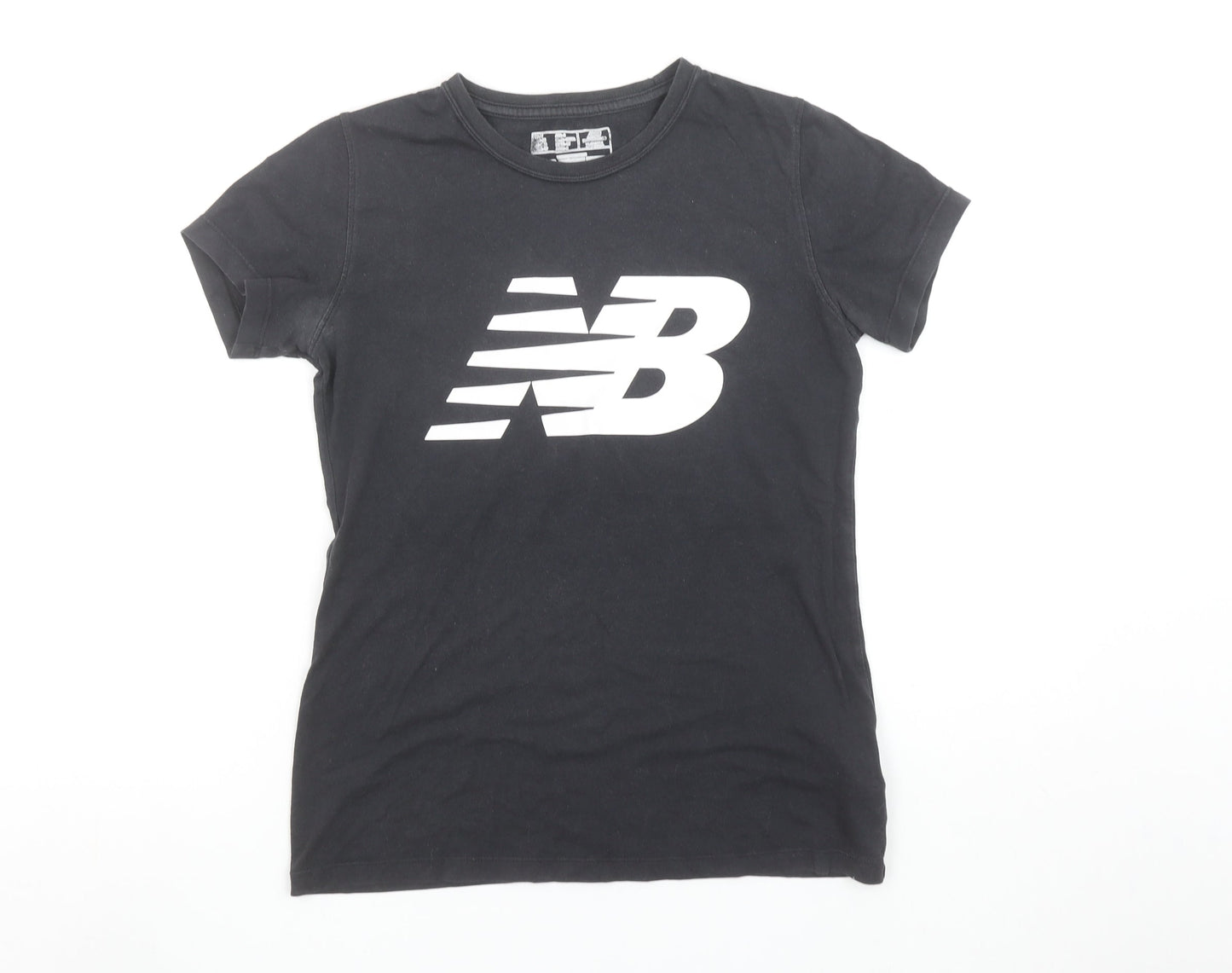 New Balance Womens Black XS Logo Sports T-Shirt