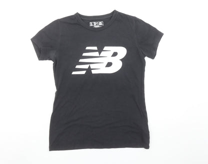 New Balance Womens Black XS Logo Sports T-Shirt