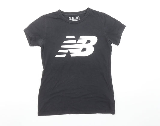 New Balance Womens Black XS Logo Sports T-Shirt