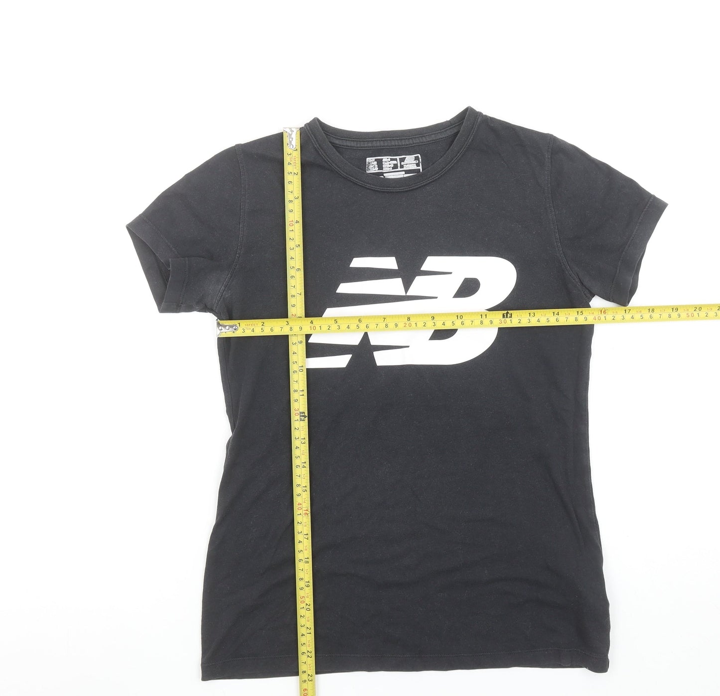 New Balance Womens Black XS Logo Sports T-Shirt