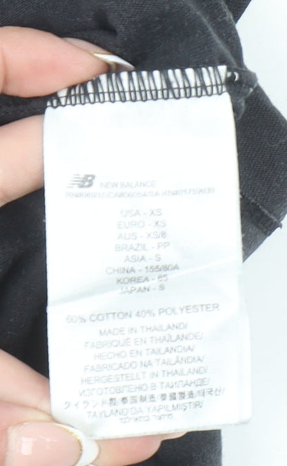New Balance Womens Black XS Logo Sports T-Shirt