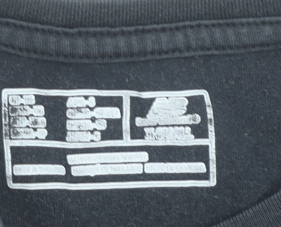 New Balance Womens Black XS Logo Sports T-Shirt