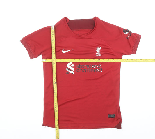 Boys UK Size 7-8 Years Nike Red Jersey T-Shirt