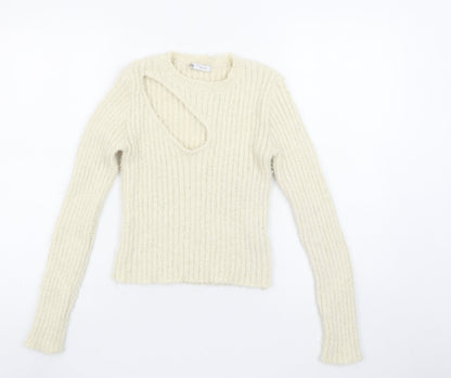 Womens UK Size 12 Zara Ivory Pullover Jumper