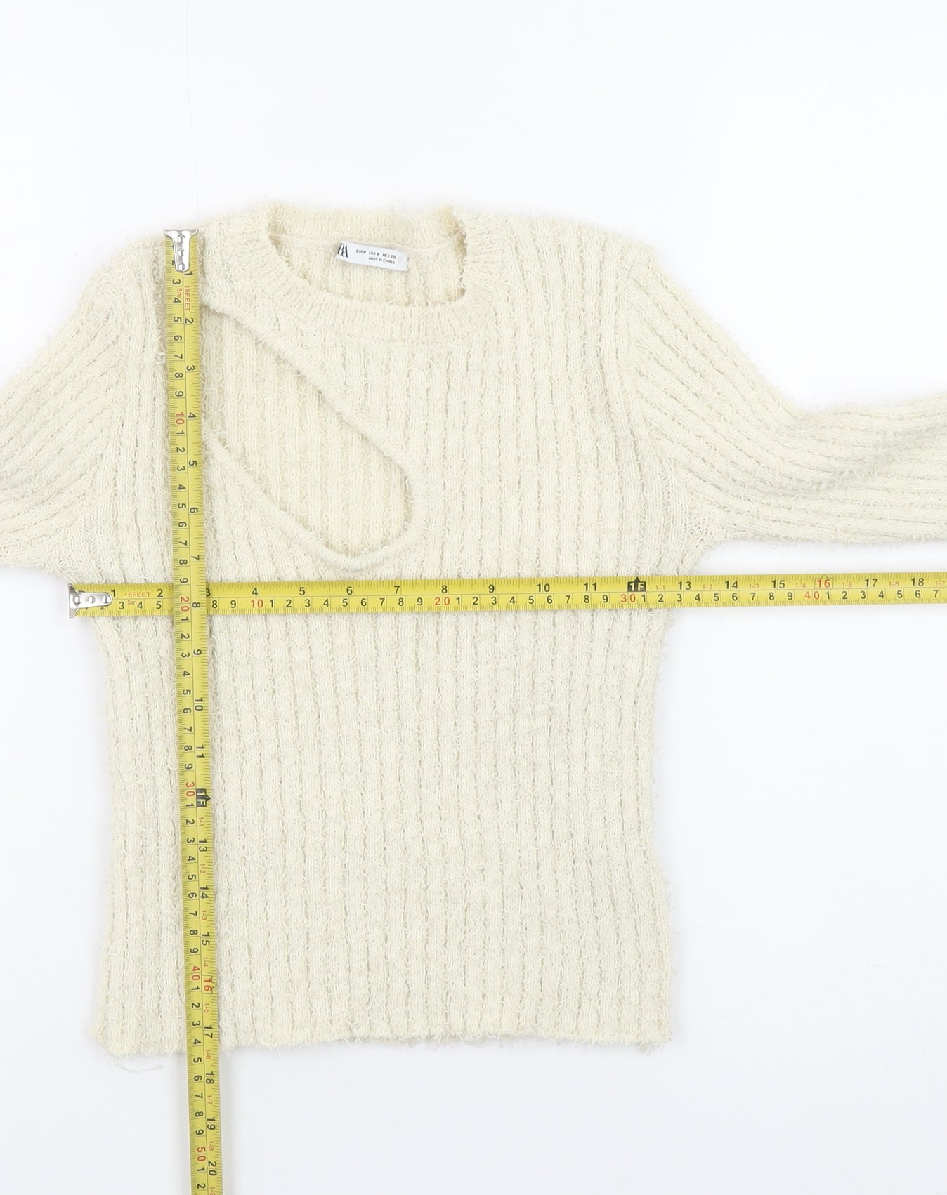 Womens UK Size 12 Zara Ivory Pullover Jumper