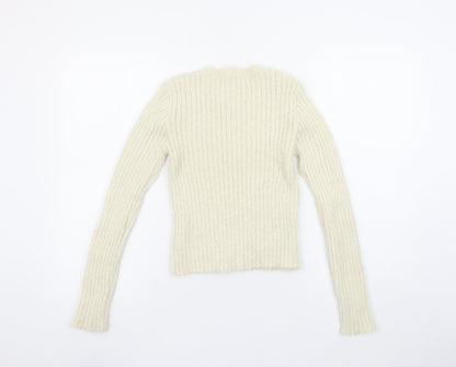 Womens UK Size 12 Zara Ivory Pullover Jumper