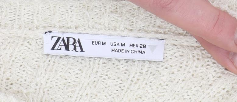 Womens UK Size 12 Zara Ivory Pullover Jumper