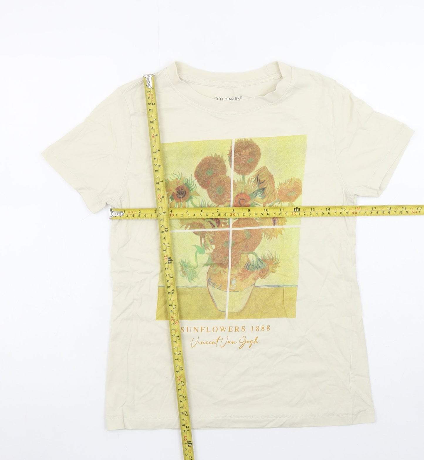 Womens UK Size 2XS Primark Beige Basic T-Shirt