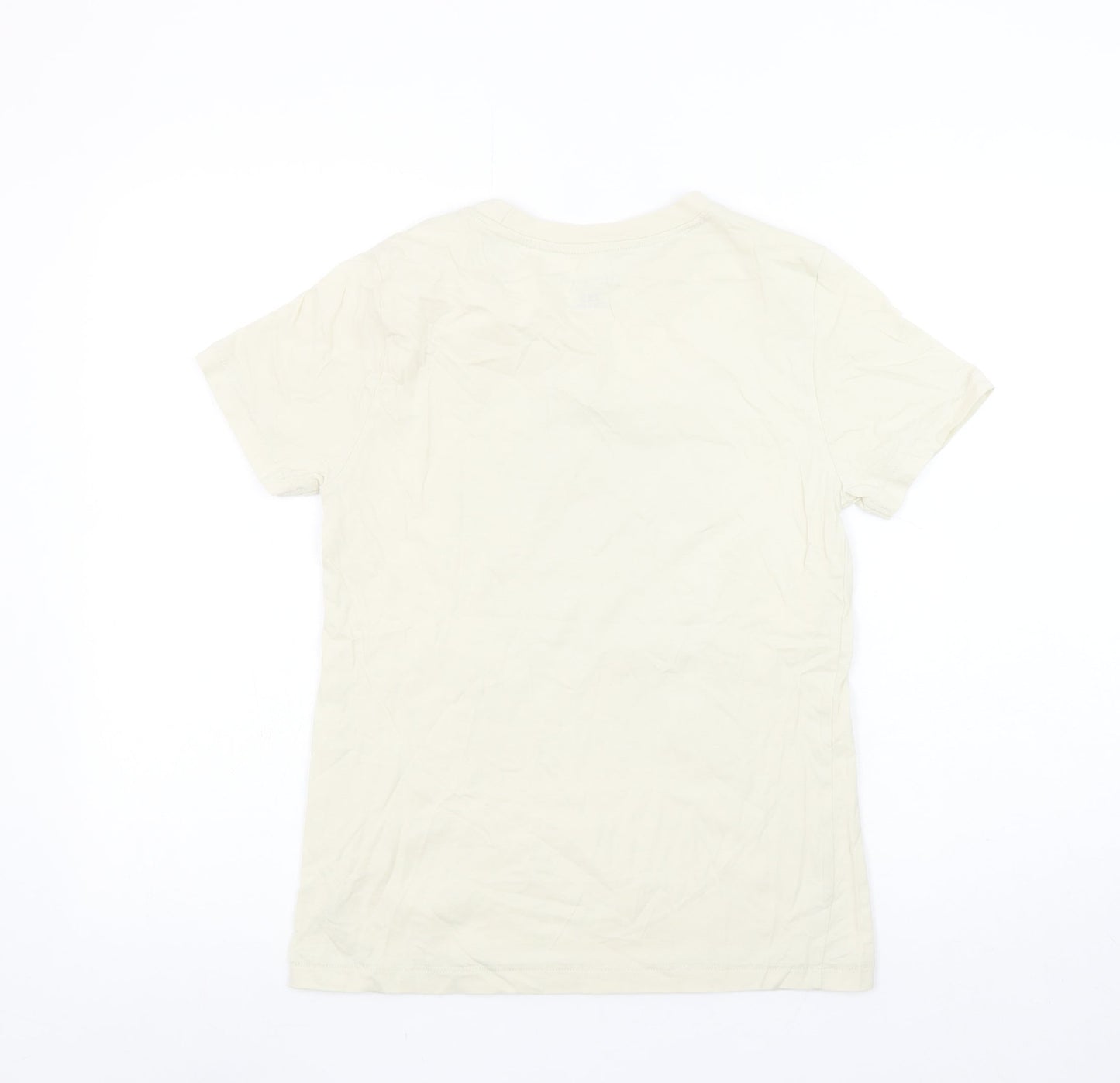 Womens UK Size 2XS Primark Beige Basic T-Shirt