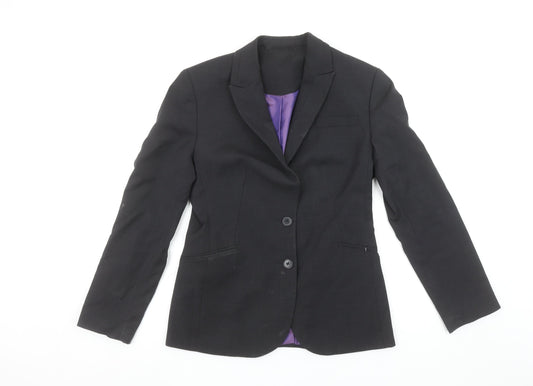 Brook Taverner Women’s Black Wool Blend Tailored Blazer Size 8R