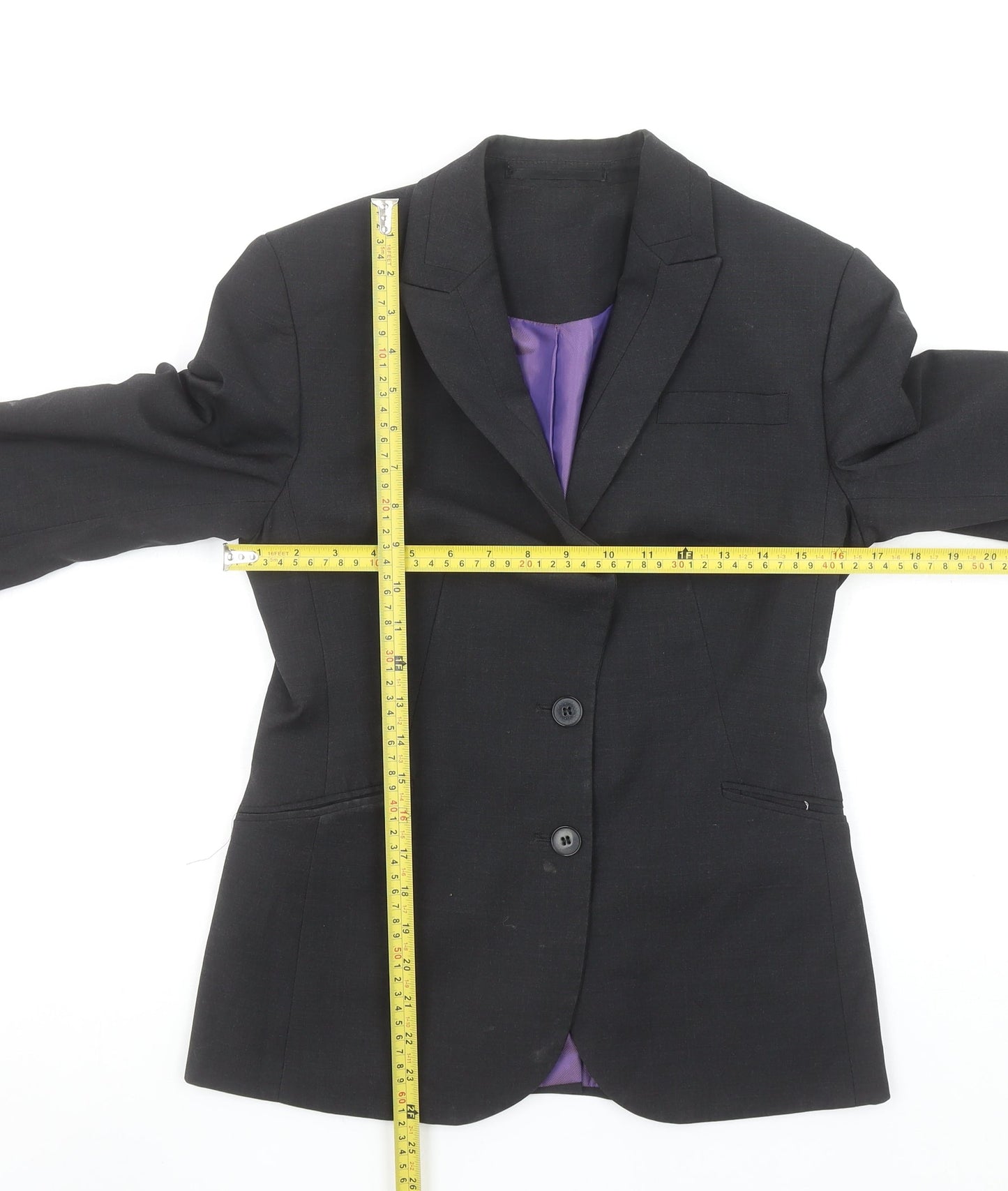 Brook Taverner Women’s Black Wool Blend Tailored Blazer Size 8R