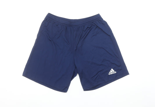 Adidas Mens Blue L Athletic Gym Running Quick Dry Shorts