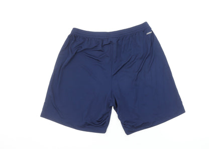 Adidas Mens Blue L Athletic Gym Running Quick Dry Shorts