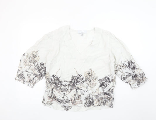 Womens UK Size 12 NEXT Ivory Tunic Blouse