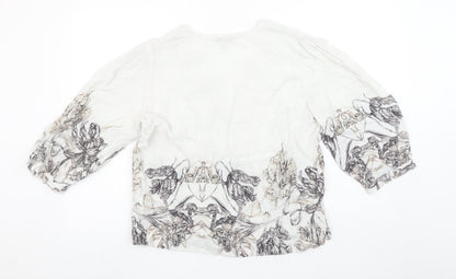 Womens UK Size 12 NEXT Ivory Tunic Blouse