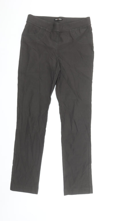 Womens UK Size M Punt Roma Regular Fit Casual Workwear Brown Trousers