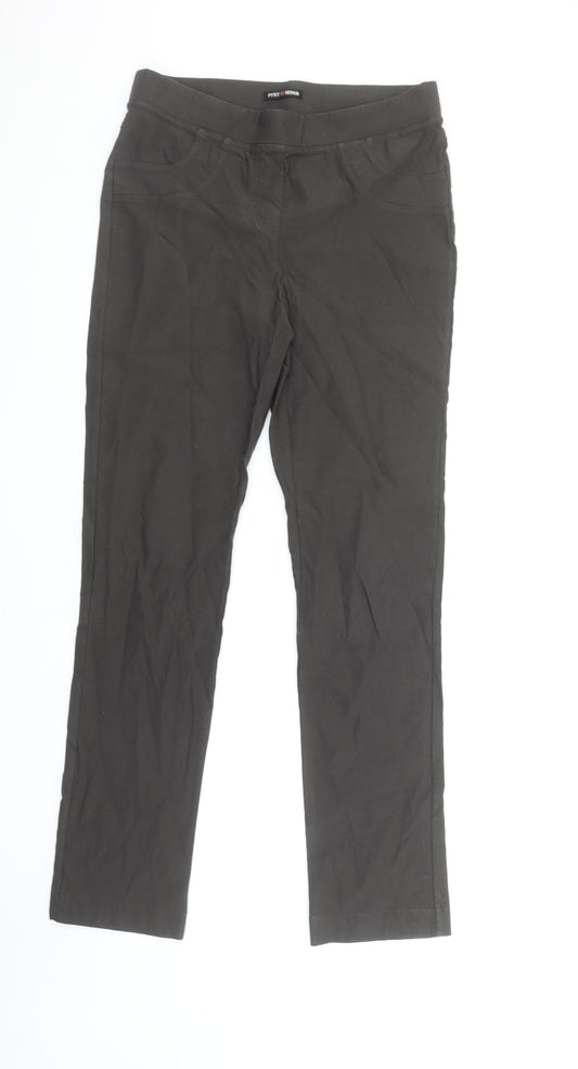 Womens UK Size M Punt Roma Regular Fit Casual Workwear Brown Trousers